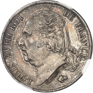 Ľudovít XVIII (1814-1824). 1 franc Louis XVIII 1824, A, Paríž.