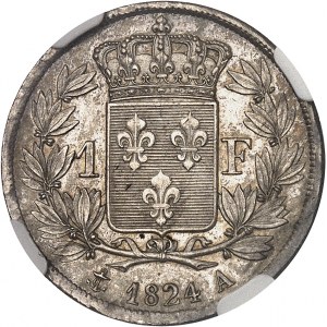 Ľudovít XVIII (1814-1824). 1 franc Louis XVIII 1824, A, Paríž.
