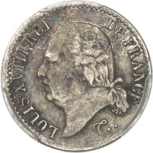 Luigi XVIII (1814-1824). 1/4 di franco 1817, MA, Marsiglia.