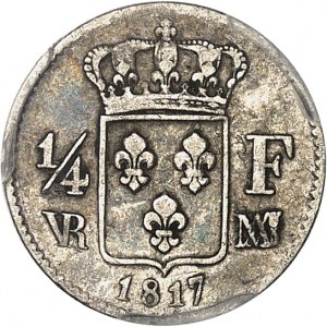 Ludwik XVIII (1814-1824). 1/4 franka 1817, MA, Marsylia.