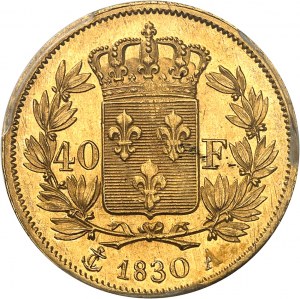 Karel X. (1824-1830). 40 franků, 2. typ 1830, A, Paříž.