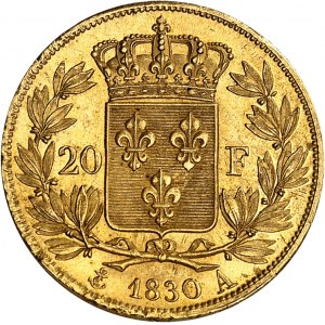 Karel X. (1824-1830). 20 franků 1830, A, Paříž.