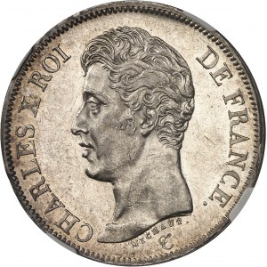 Karol X. (1824-1830). 5 frankov, 1. typ 1825, A, Paríž.