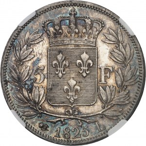 Karol X. (1824-1830). 5 frankov, 1. typ 1825, L, Bayonne.