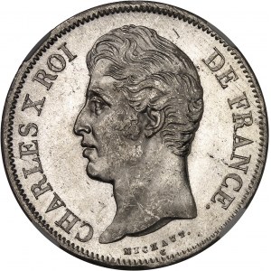 Charles X (1824-1830). 5 francs, 2e type 1828, W, Lille.