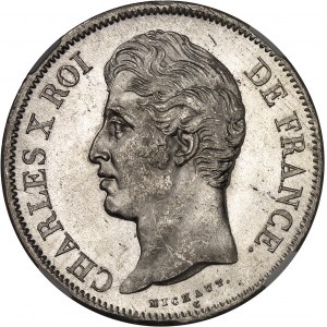 Carlo X (1824-1830). 5 franchi, 2° tipo 1828, W, Lille.