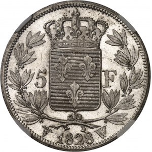 Karol X (1824-1830). 5 franków, 2. typ 1828, W, Lille.