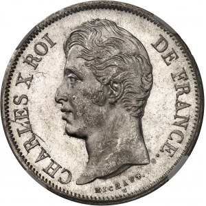 Charles X (1824-1830). 5 francs, 2e type 1828, W, Lille.