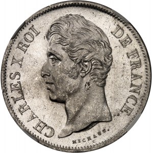 Charles X (1824-1830). 5 francs, 2e type 1828, W, Lille.