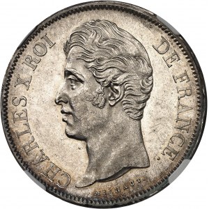 Karol X (1824-1830). 5 franków, 2. typ 1828, W, Lille.