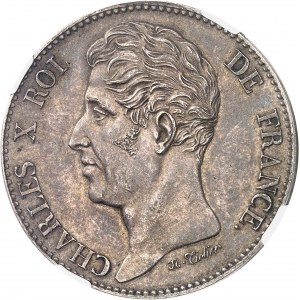 Charles X (1824-1830). Module de 5 francs, visite du Prince de Salerne et de Madame la duchesse de Berry à la Monnaie de Paris, par Tiolier 1825, Paris.