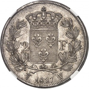 Karol X. (1824-1830). 2 franky 1827, W, Lille.