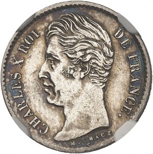 Carlo X (1824-1830). 1/4 di franco 1827, M, Tolosa.