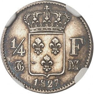 Charles X (1824-1830). 1/4 franc 1827, M, Toulouse.
