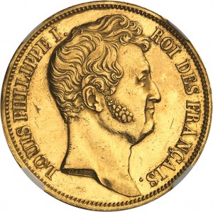 Luigi Filippo I (1830-1848). Prova da 5 franchi Hors concours, in oro, di Galle, bordo liscio 1830, A, Parigi.