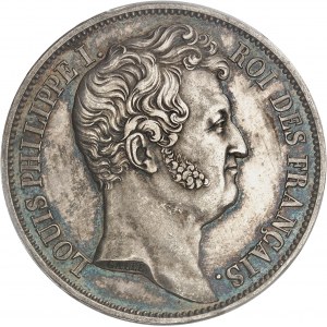 Louis-Philippe I (1830-1848). Essai de 5 francs Hors concours, en argent, par Galle, tranche en relief, Frappe spéciale (SP) 1830, A, Paris.