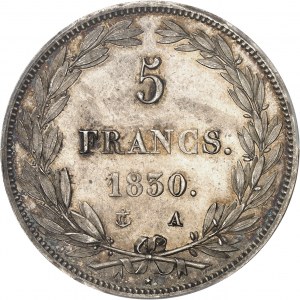 Louis-Philippe I (1830-1848). Essai de 5 francs Hors concours, en argent, par Galle, tranche en relief, Frappe spéciale (SP) 1830, A, Paris.