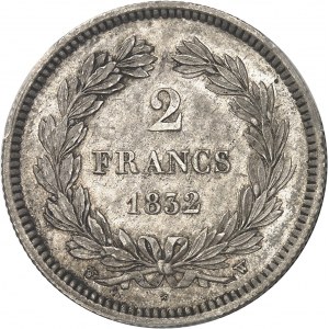 Luigi Filippo I (1830-1848). 2 franchi 1832, W, Lille.