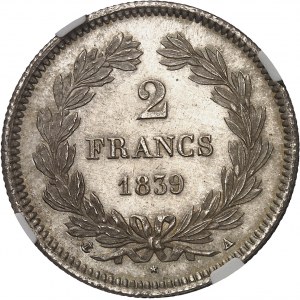 Louis-Philippe I. (1830-1848). 2 Franken 1839, A, Paris.