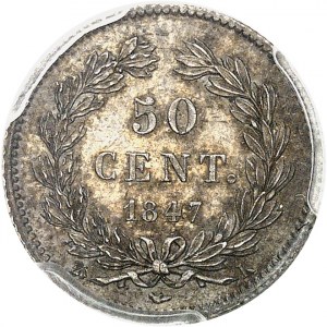 Ľudovít Filip I. (1830-1848). 50 centimov 1847, K, Bordeaux.