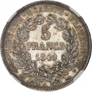 Druhá republika (1848-1852). 5 franků Cérès 1849, A, Paříž.