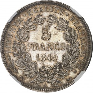 Seconda Repubblica (1848-1852). 5 franchi Cérès 1849, A, Parigi.
