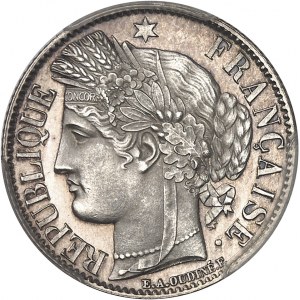 Zweite Republik (1848-1852). 1 Franc Cérès, gebräunter Rand (PROOF) 1849, A, Paris.