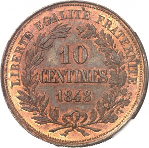 Druhá republika (1848-1852). Essai-piéfort de 10 centimes, súťaž z roku 1848, Domard 1848, Paríž.