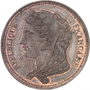 IIe République (1848-1852). Essai-piéfort de 10 centimes, 1848 competition, second type by Gayrard 1848, Paris.