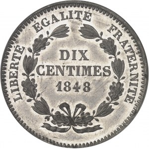 Zweite Republik (1848-1852). Zehn-Cent-Test, Wettbewerb von 1848, zweiter Typ von Rogat 1848, Paris.