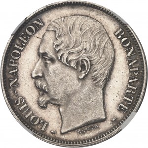 Seconda Repubblica (1848-1852). 5 franchi J. J. BARRE, 2a prova, bordo rialzato 1852, A, Parigi.