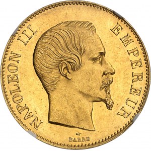 Second Empire / Napoleon III (1852-1870). 100 francs nude head 1857, A, Paris.