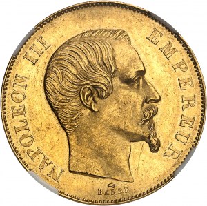 Secondo Impero / Napoleone III (1852-1870). 50 franchi testa nuda 1855, A, Parigi.