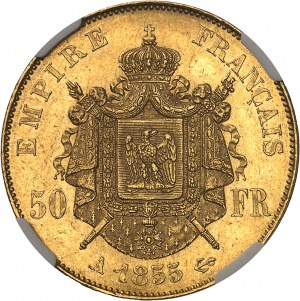 Druhé cisárstvo / Napoleon III (1852-1870). 50 frankov na hlavu 1855, A, Paríž.