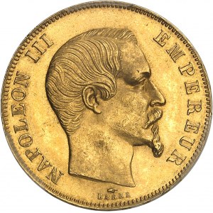 Second Empire / Napoleon III (1852-1870). 50 francs nude head 1857, A, Paris.