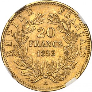 Secondo Impero / Napoleone III (1852-1870). 20 franchi testa nuda 1853, A, Parigi.