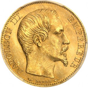 Drugie Cesarstwo / Napoleon III (1852-1870). 20 franków naga głowa 1854, A, Paryż.
