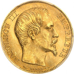 Druhé císařství / Napoleon III (1852-1870). 20 franků nahá hlava 1854, A, Paříž.