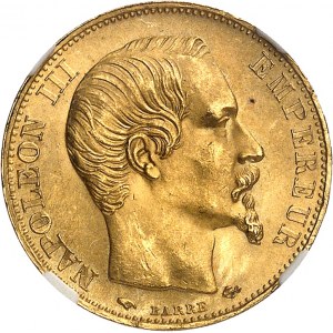 Second Empire / Napoleon III (1852-1870). 20 francs nude head 1858, A, Paris.