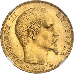 Second Empire / Napoleon III (1852-1870). 20 francs nude head 1858, A, Paris.