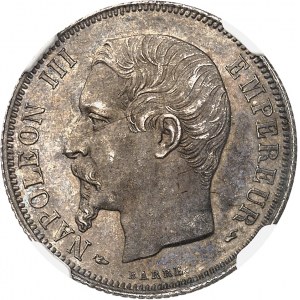 Druhé císařství / Napoleon III (1852-1870). 1 frank holá hlava 1854, A, Paříž.