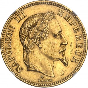 Druhé císařství / Napoleon III (1852-1870). 100 franků tête laurée 1863, BB, Strasbourg.