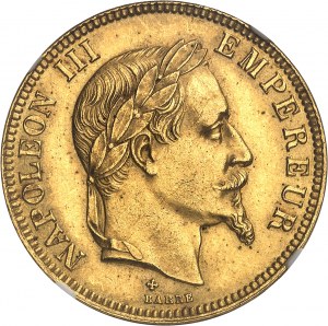Secondo Impero / Napoleone III (1852-1870). 100 franchi tête laurée 1868, BB, Strasburgo.