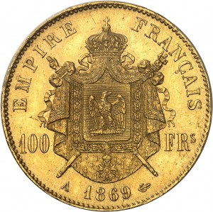 Druhé cisárstvo / Napoleon III (1852-1870). 100 frankov tête laurée 1869, A, Paríž.