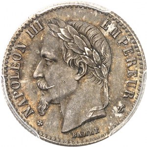 Druhé cisárstvo / Napoleon III (1852-1870). 50 centimov vavrínová hlava 1866, BB, Štrasburg.