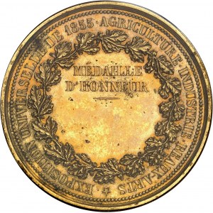 Drugie Cesarstwo / Napoleon III (1852-1870). Złoty medal, Wystawa Powszechna 1855, Albert Barre 1855, Paryż.