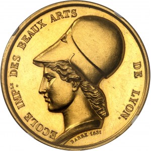 Secondo Impero / Napoleone III (1852-1870). Medaglia d'oro, École impériale des Beaux-Arts de Lyon, da Barre 1866, Parigi.