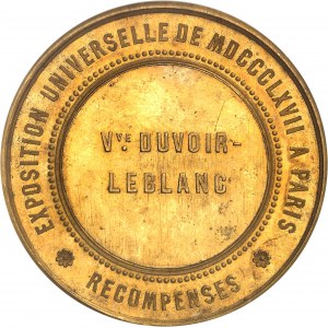 Zweites Kaiserreich / Napoleon III. (1852-1870). Goldmedaille, Weltausstellung 1867, Heizhaus von Frau Witwe Duvoir-Leblanc, von Ponscarme 1867, Paris.