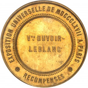 Drugie Cesarstwo / Napoleon III (1852-1870). Złoty medal, Wystawa Powszechna 1867, Ogrzewalnia pani Duvoir-Leblanc, Ponscarme 1867, Paryż.