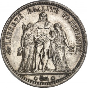 Vláda národnej obrany (1870-1871). 5 frankov Hercule, Camélinat 1871, A, Paríž.
